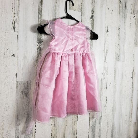 Girls George pink flower lace dress size 4 - Picture 7 of 8